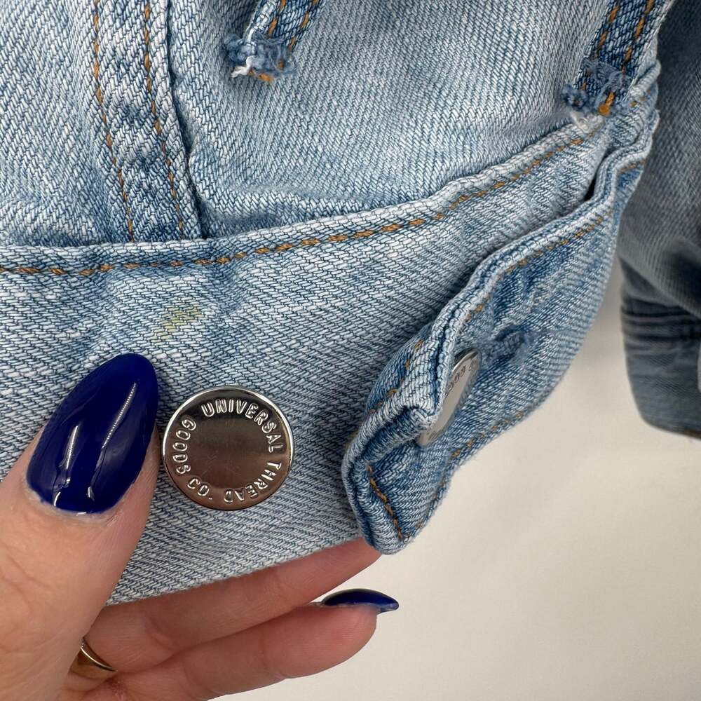 Universal Thread Fringe Denim Jacket Small Light Wash Western Button Front Rodeo - Picture 7 of 11